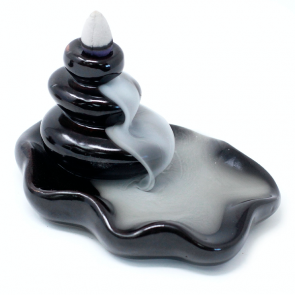 Incense Cone Holder BACKFLOW Large Pebbles into Pool